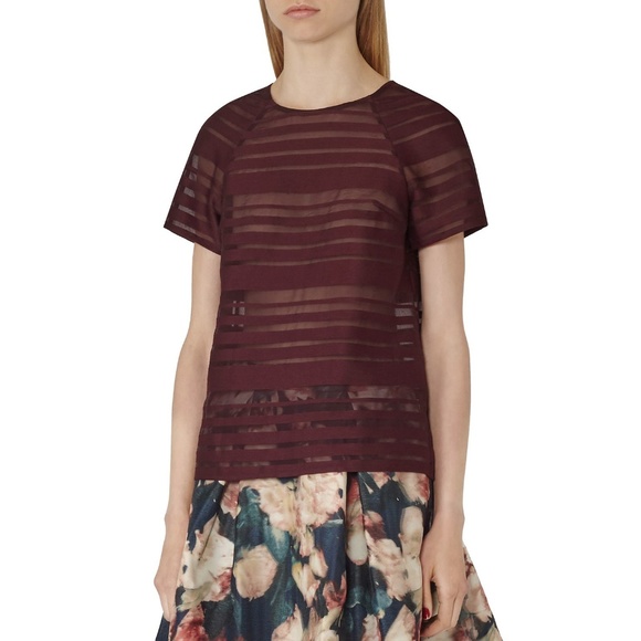 Reiss Tops - REISS Imogen Sheer Striped Top 4